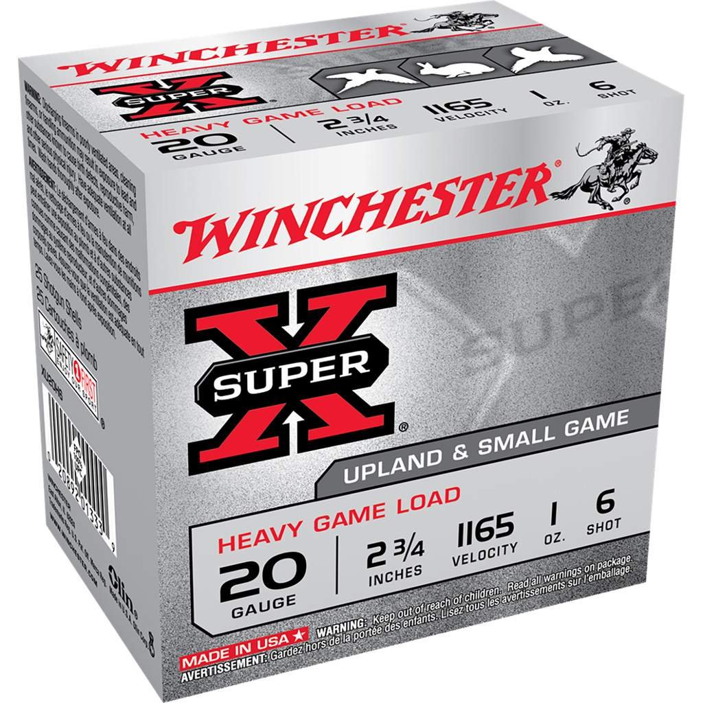 Winchester Super-X Heavy Game Load 20 ga. 2.75 in. 1 oz. 6 Shot 25 rd.